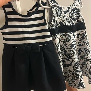 2 Janie and Jack summer or spring Black and White dresses 2T